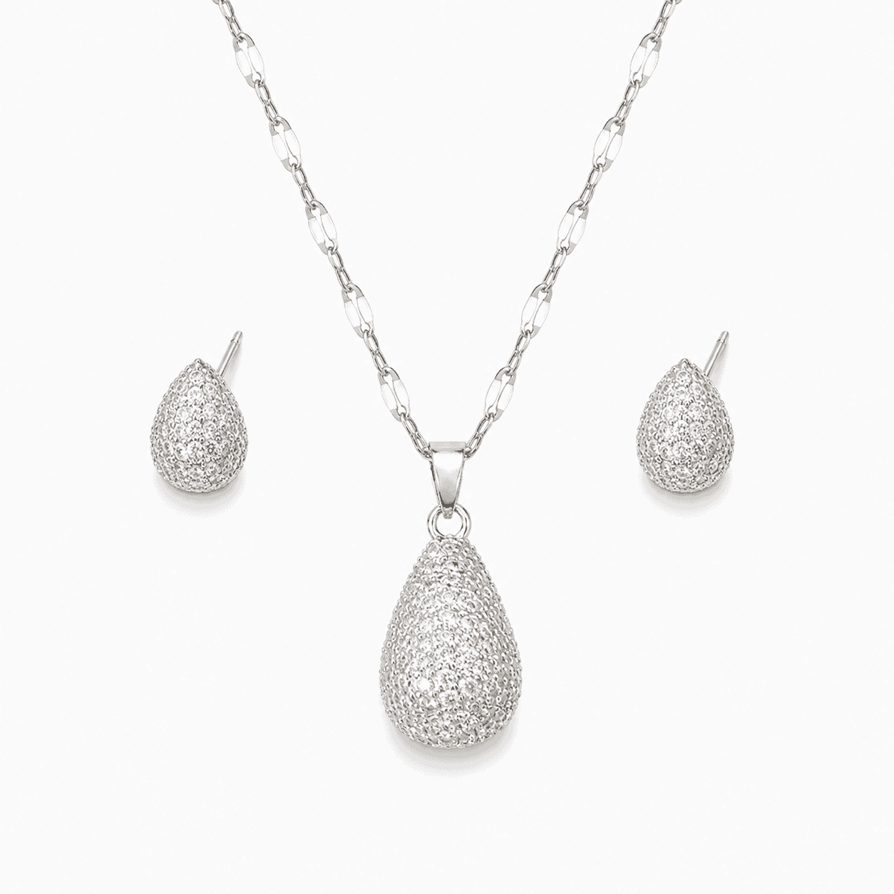 Serena Silver Teardrop Set