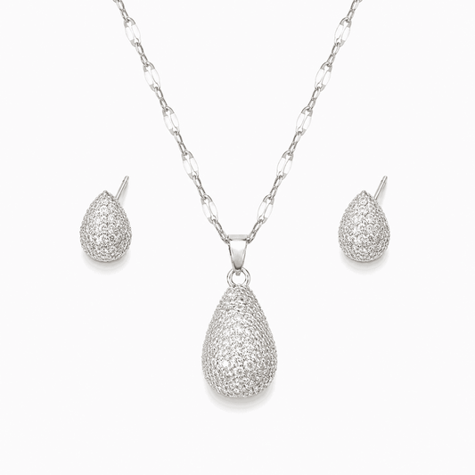 Serena Silver Teardrop Set