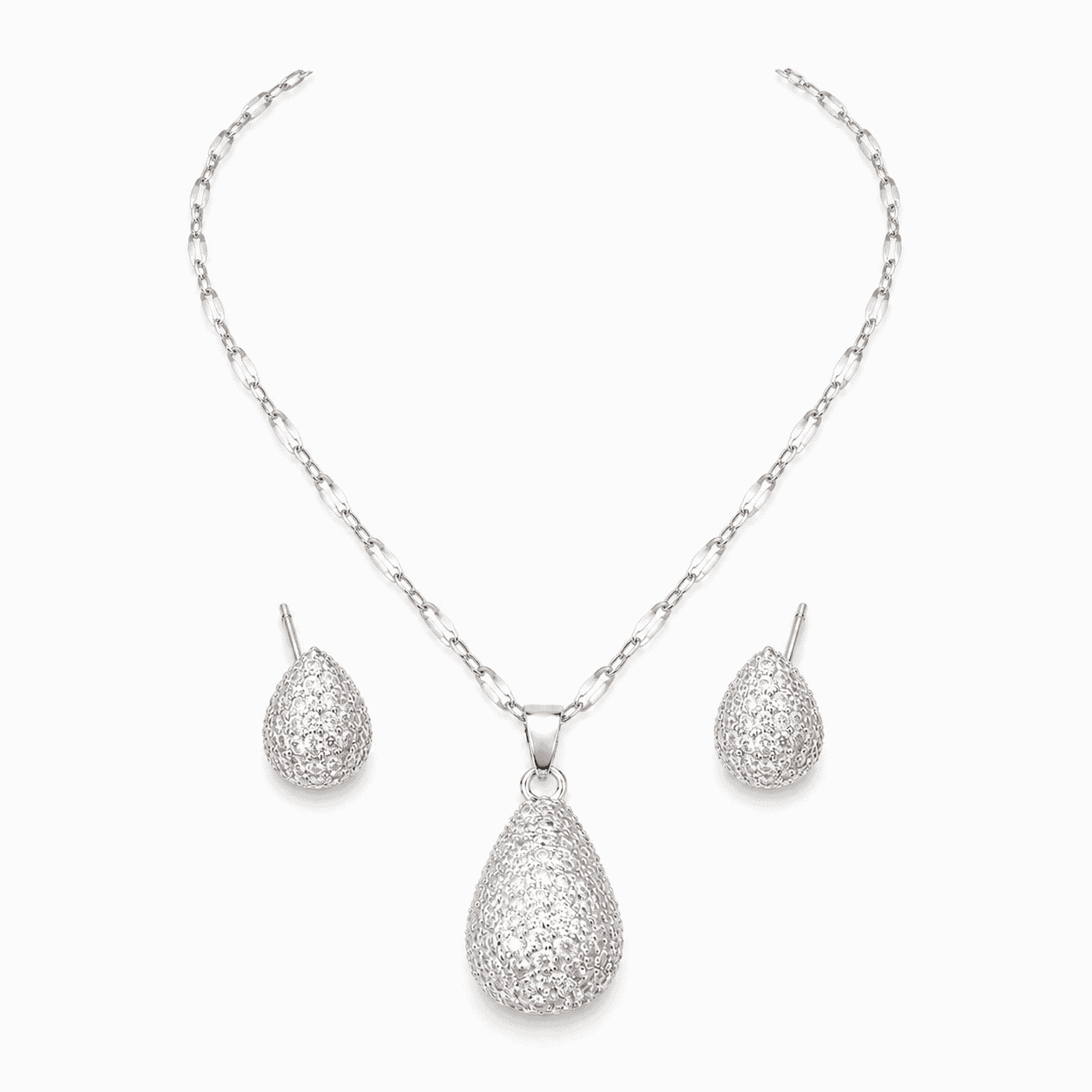 Serena Silver Teardrop Set