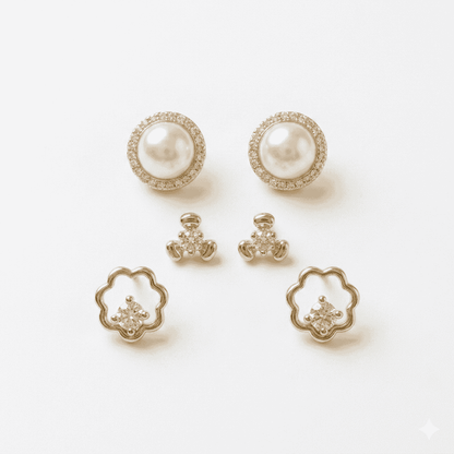 Pearl Bloom Trio Stud Set