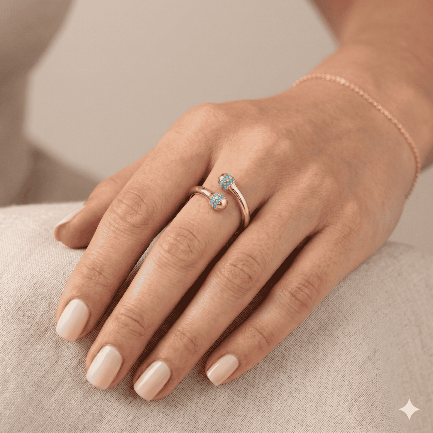 Turquoise Duo Sphere Ring