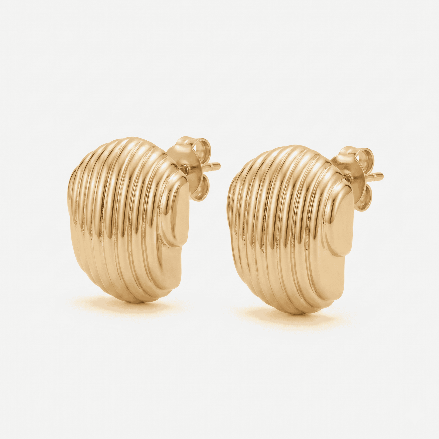 Golden Ripple Stud Earrings