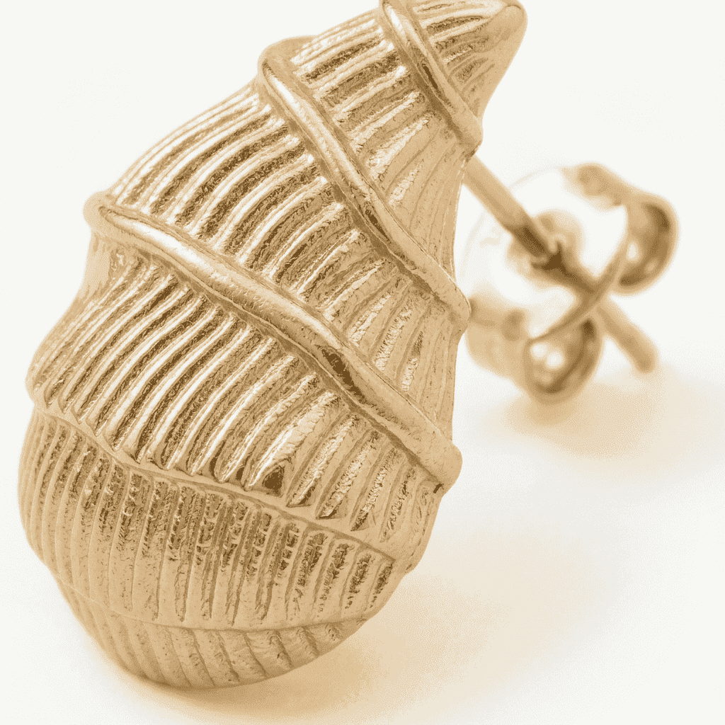 Golden Shell Drop Earrings