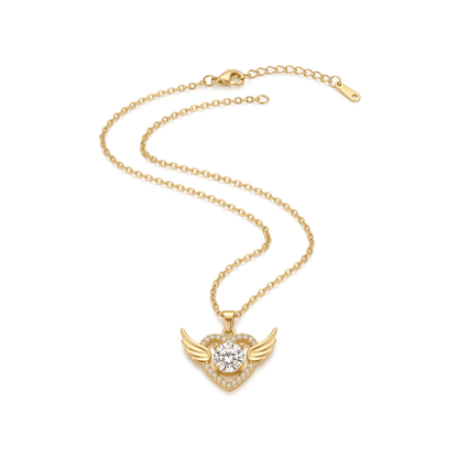 Celestial Heart Wings Necklace