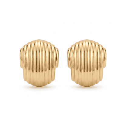 Golden Ripple Stud Earrings