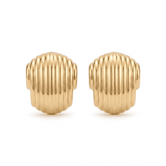 Golden Ripple Stud Earrings