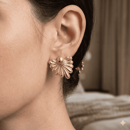 Golden Radiant Shell Earrings