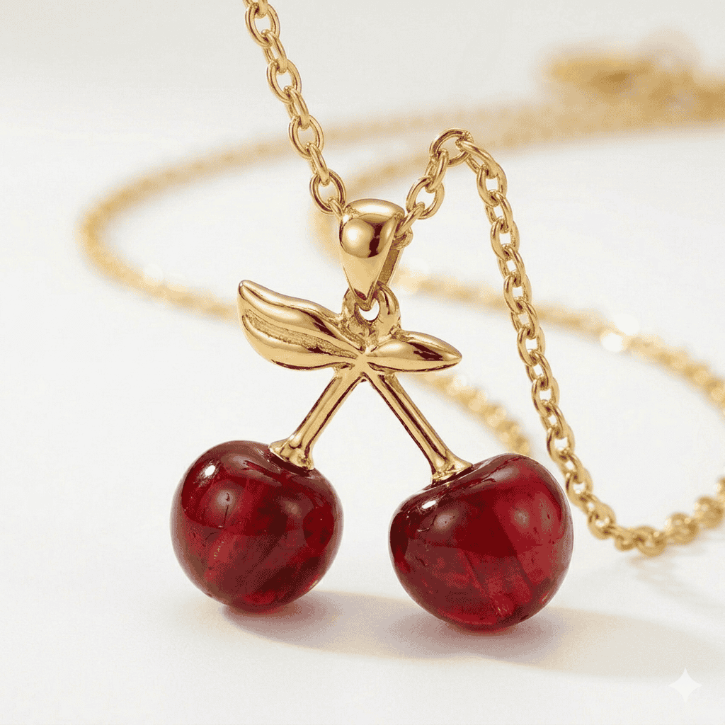 Cherry Glow Pendant Necklace