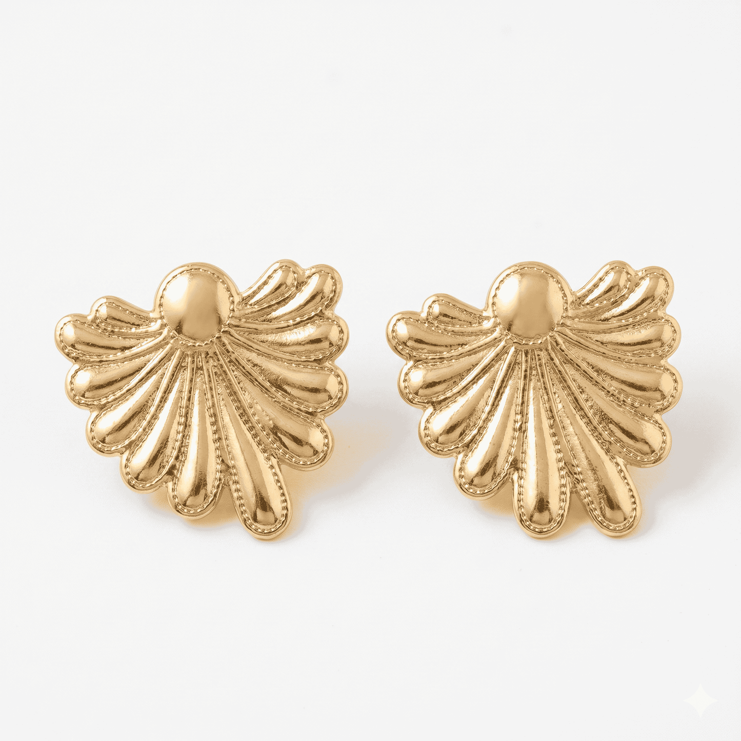 Golden Radiant Shell Earrings