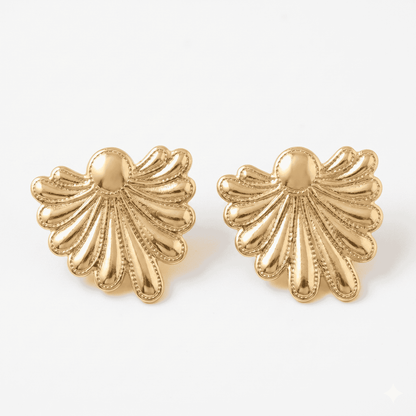 Golden Radiant Shell Earrings