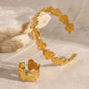 Gilded Petal 18K Gold-Plated Bracelet – Floral Grace