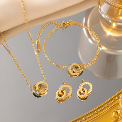 Halo Twist 18K Gold Plated Set