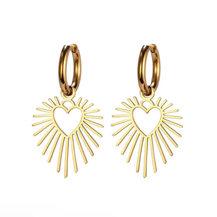 Shining Heart 18K Gold-Plated Earrings – Radiant Love