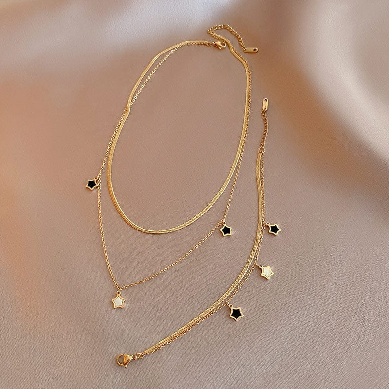 Starlit Charm 18K Gold Plated Layered Set