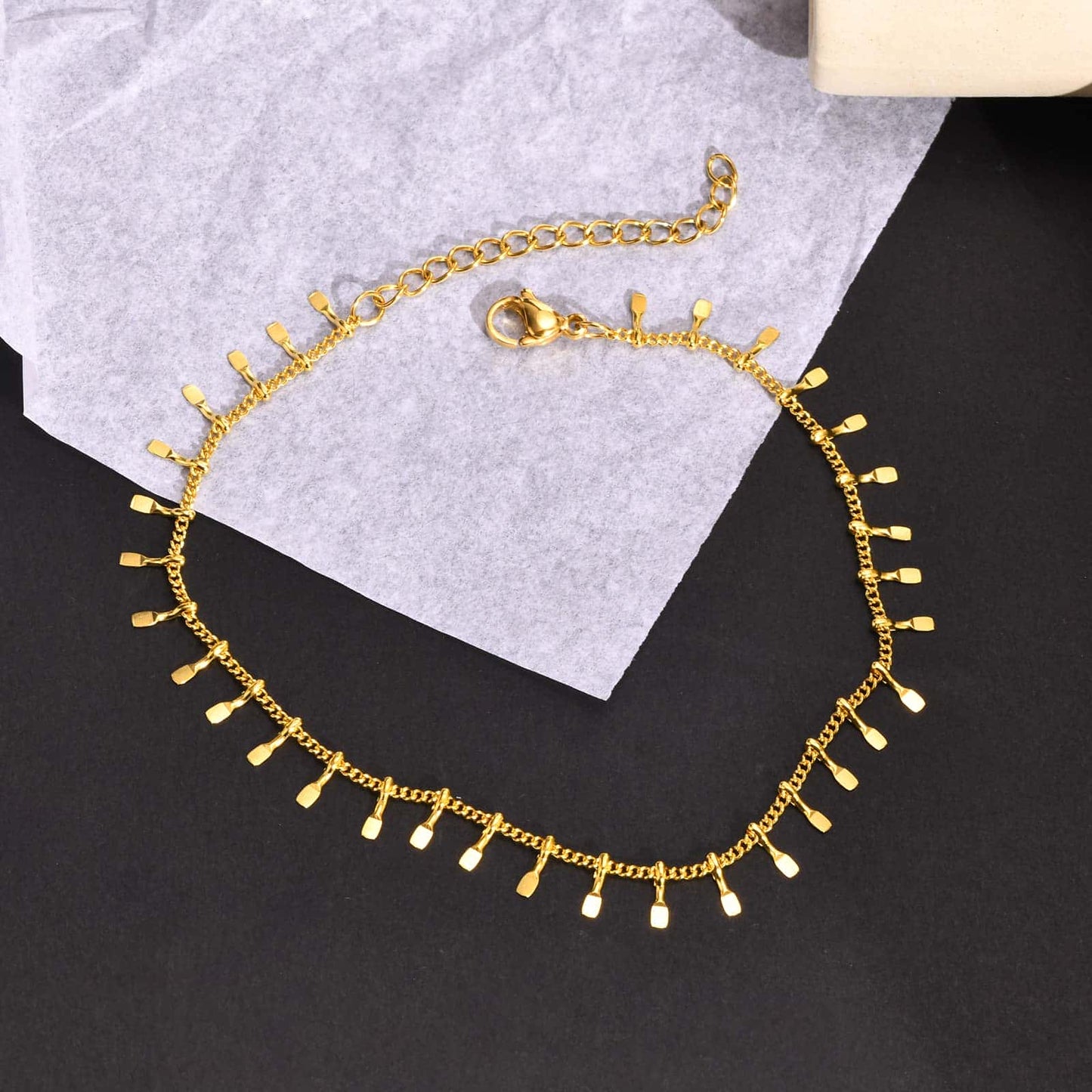 Lina Gold Fringe Anklet
