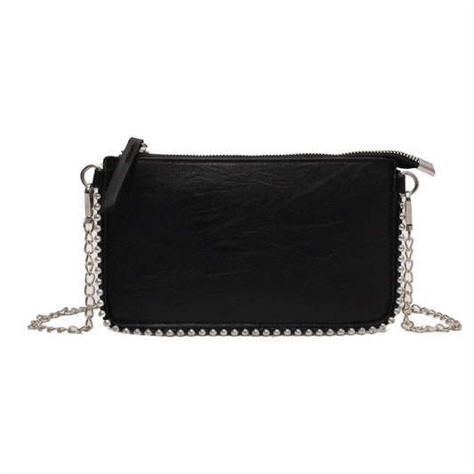 Pearl Trim Shoulder Clutch Bag