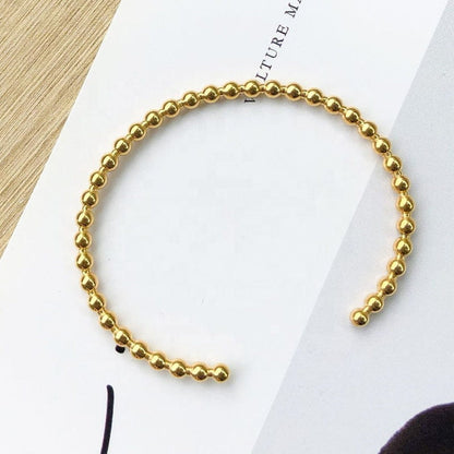 Bold Beaded 18K Gold-Plated Bracelet – Modern Luxe