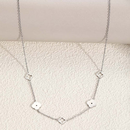 Silver Clover Charm Necklace