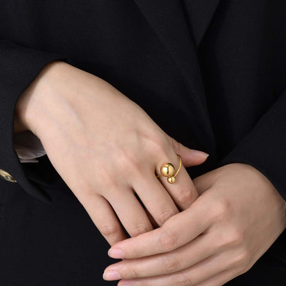 Duo Sphere Gold Ring