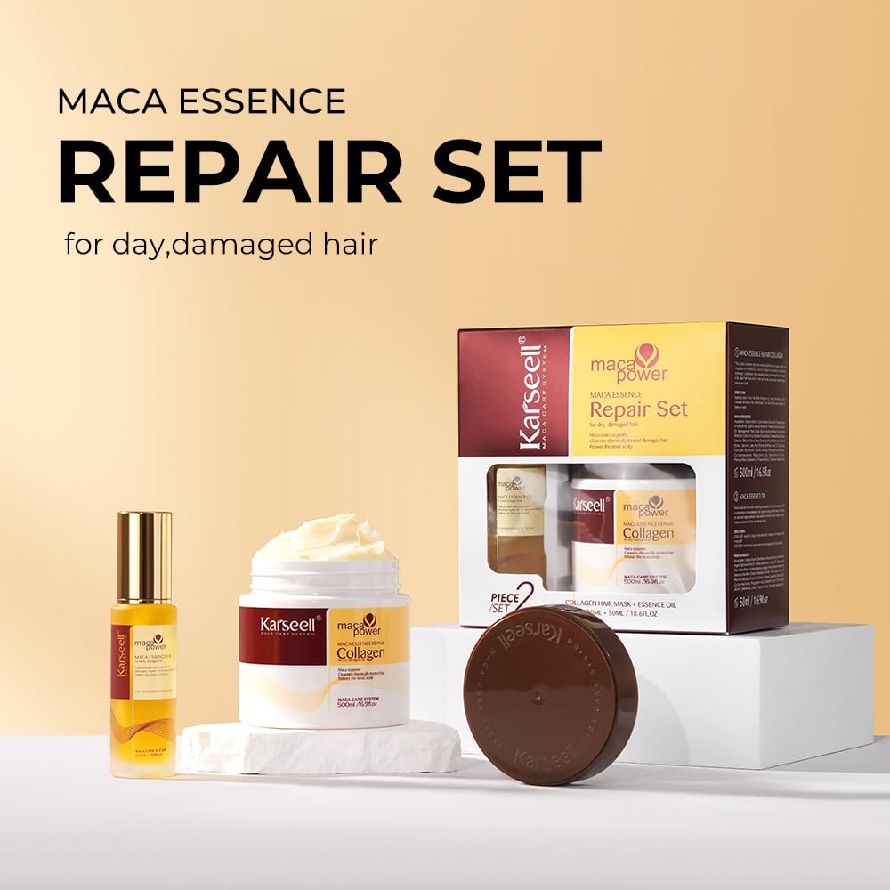 Karseell Collagen & Argan Oil Hair Treatment Mask Set - Intense Repair & Restoration