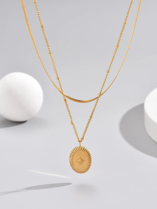 Star Medallion Set Necklace