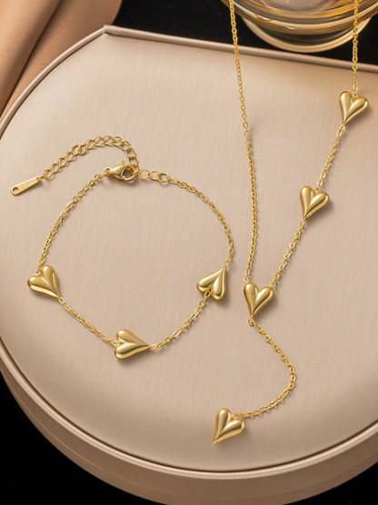 Golden Hearts Jewelry Set