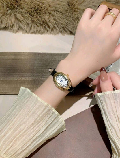 Elegant Vintage Oval Quartz Watch (Multiple Styles Available)