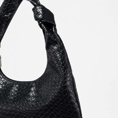 Woven Luxe Hobo Shoulder Bag
