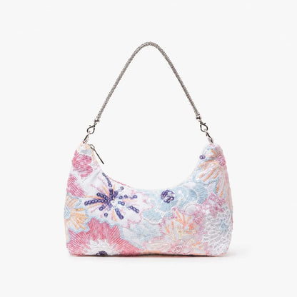 Floral Beaded Shoulder Bag
