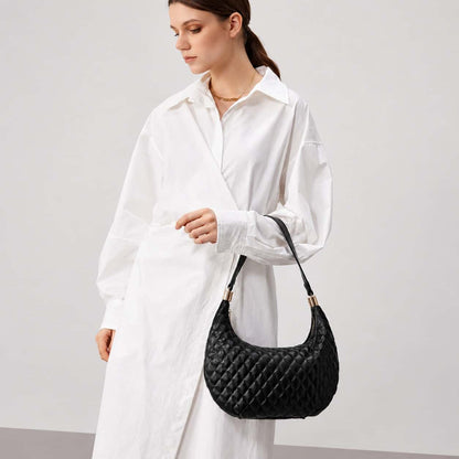 Quilted Crescent Shoulder Bag