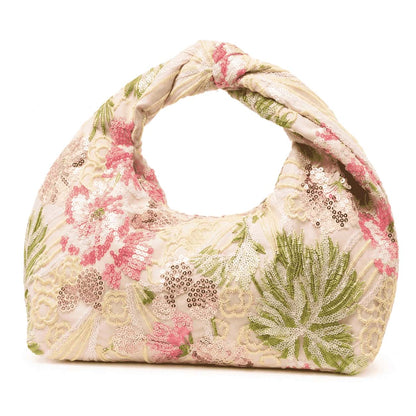 Blush Garden Sequin Knot Handbag