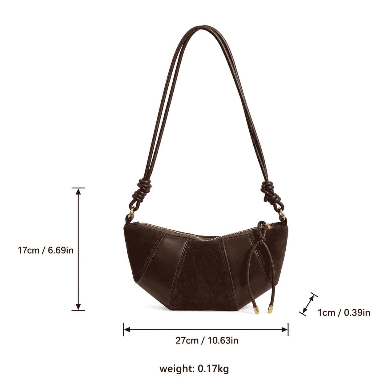 Mocha Croissant Shoulder Bag