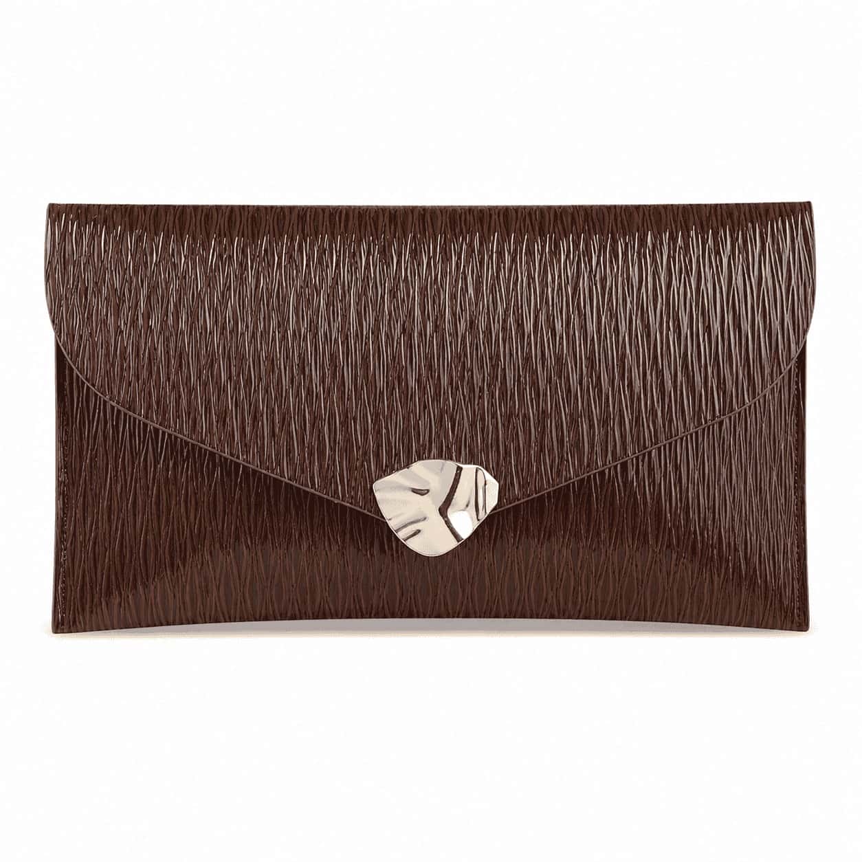 Mocha Envelope Clutch Bag