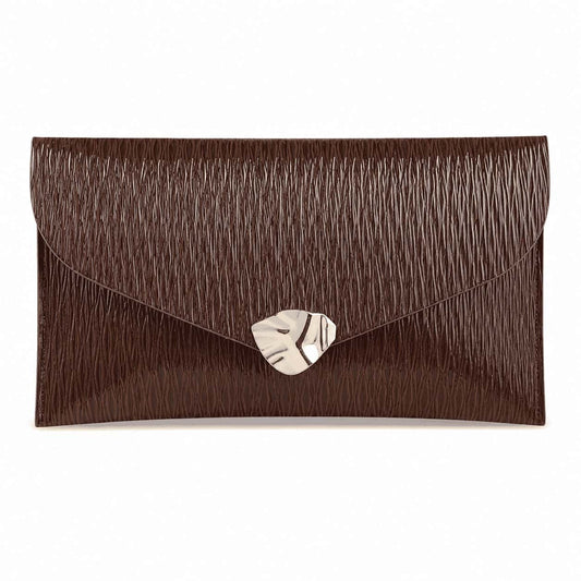Mocha Envelope Clutch Bag