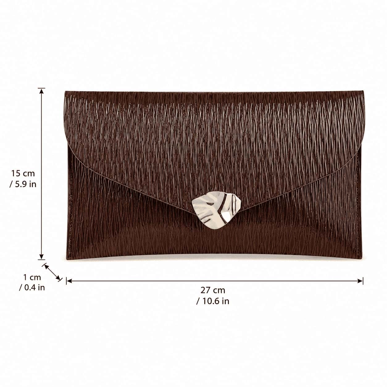 Mocha Envelope Clutch Bag