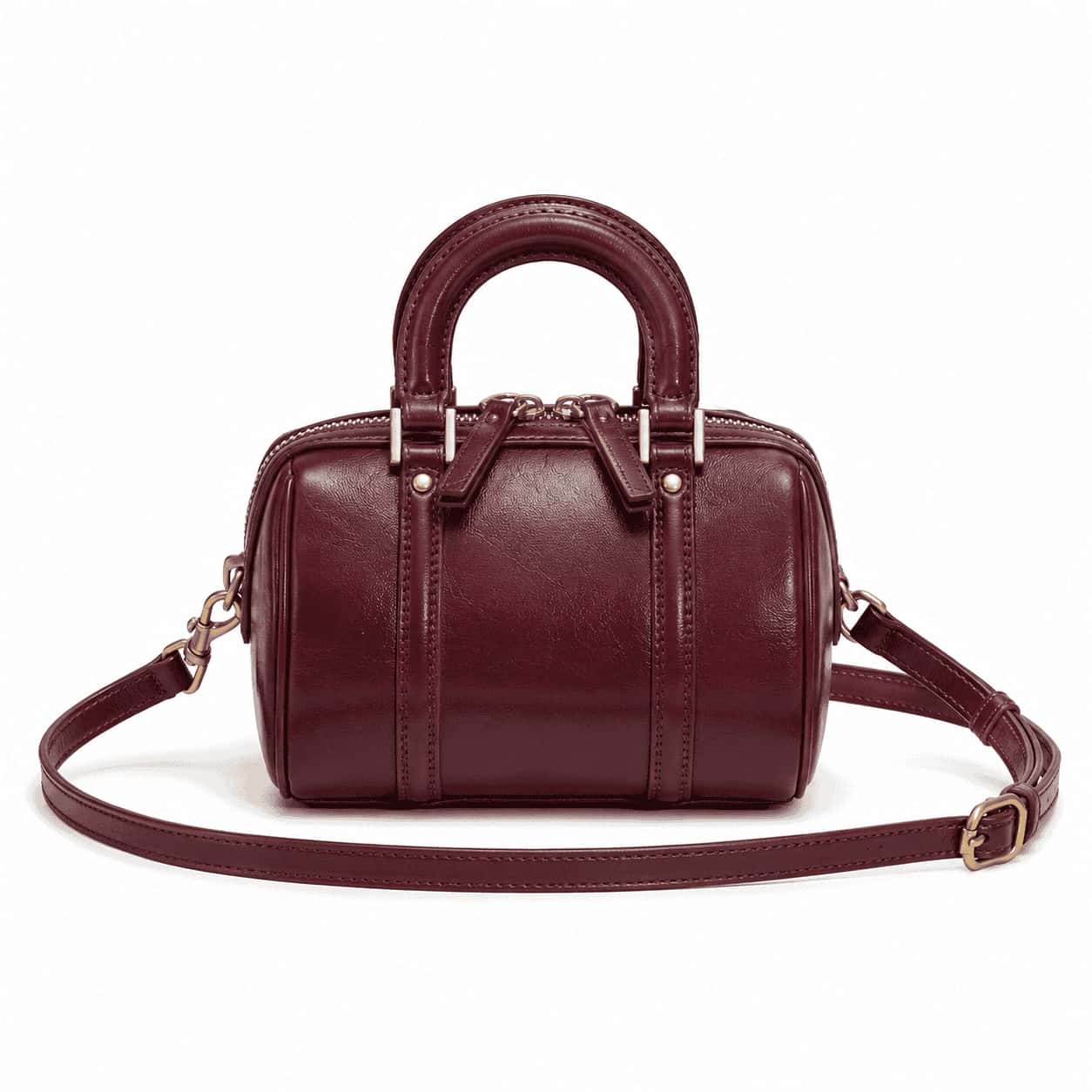 Burgundy Mini Barrel Bag