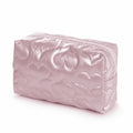 Pink Heart Quilted Makeup Pouch