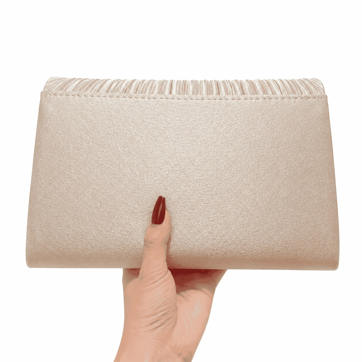 Rhinestone Pleated Evening Clutch Bag
