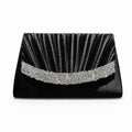 Rhinestone Pleated Evening Clutch Bag
