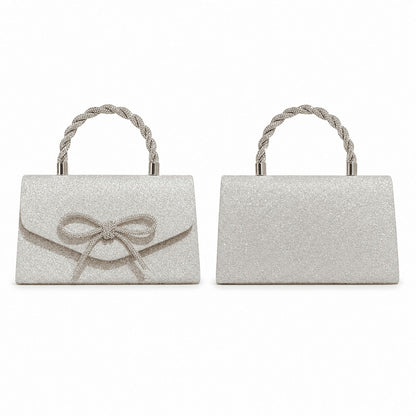 Glitter Bow Rhinestone Evening Clutch Bag
