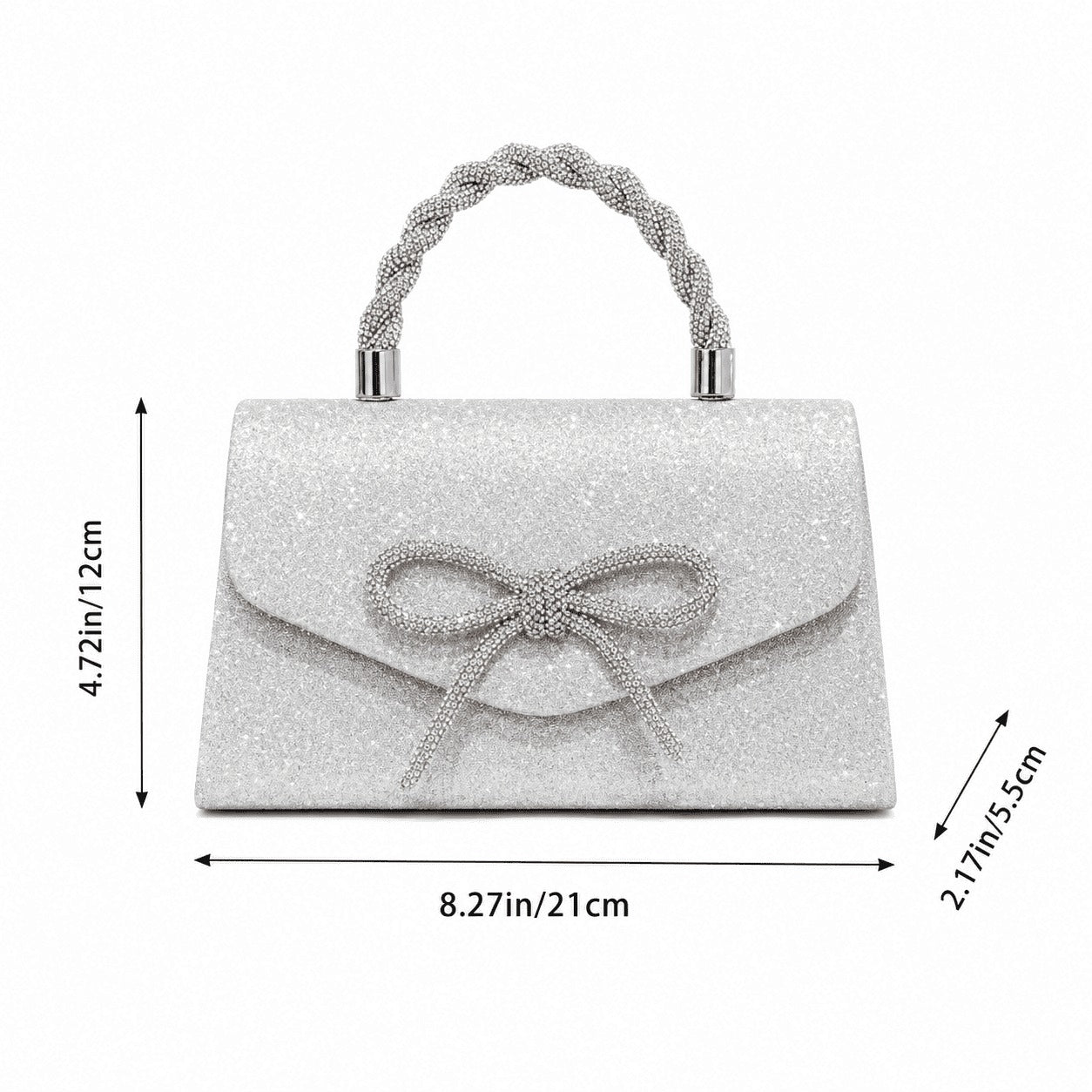 Glitter Bow Rhinestone Evening Clutch Bag