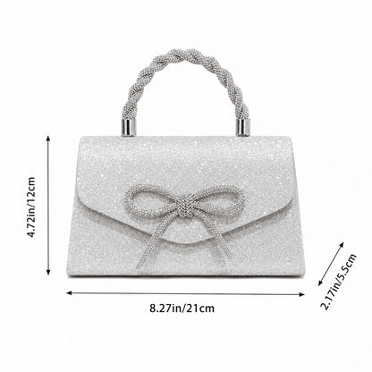 Glitter Bow Rhinestone Evening Clutch Bag