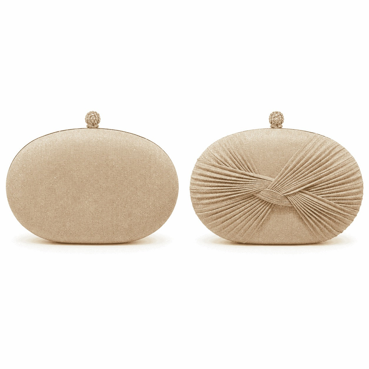 Pleated Knot Evening Clutch Bag