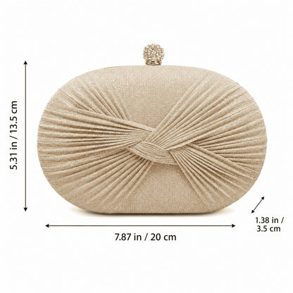 Pleated Knot Evening Clutch Bag