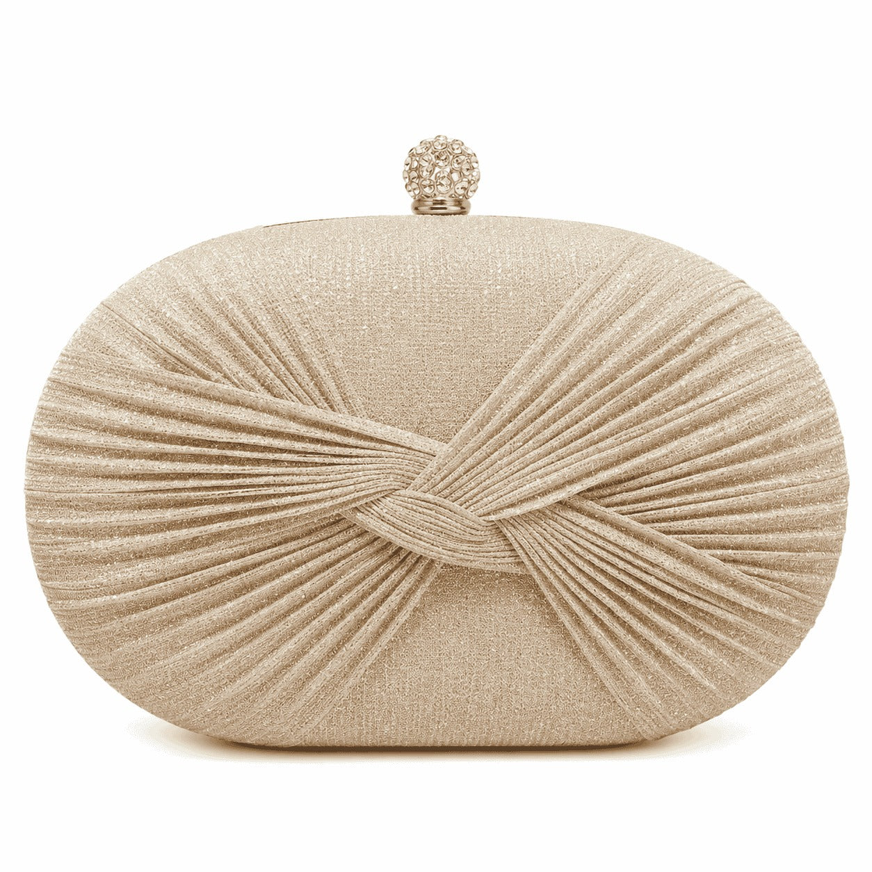 Pleated Knot Evening Clutch Bag