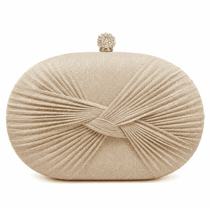 Pleated Knot Evening Clutch Bag