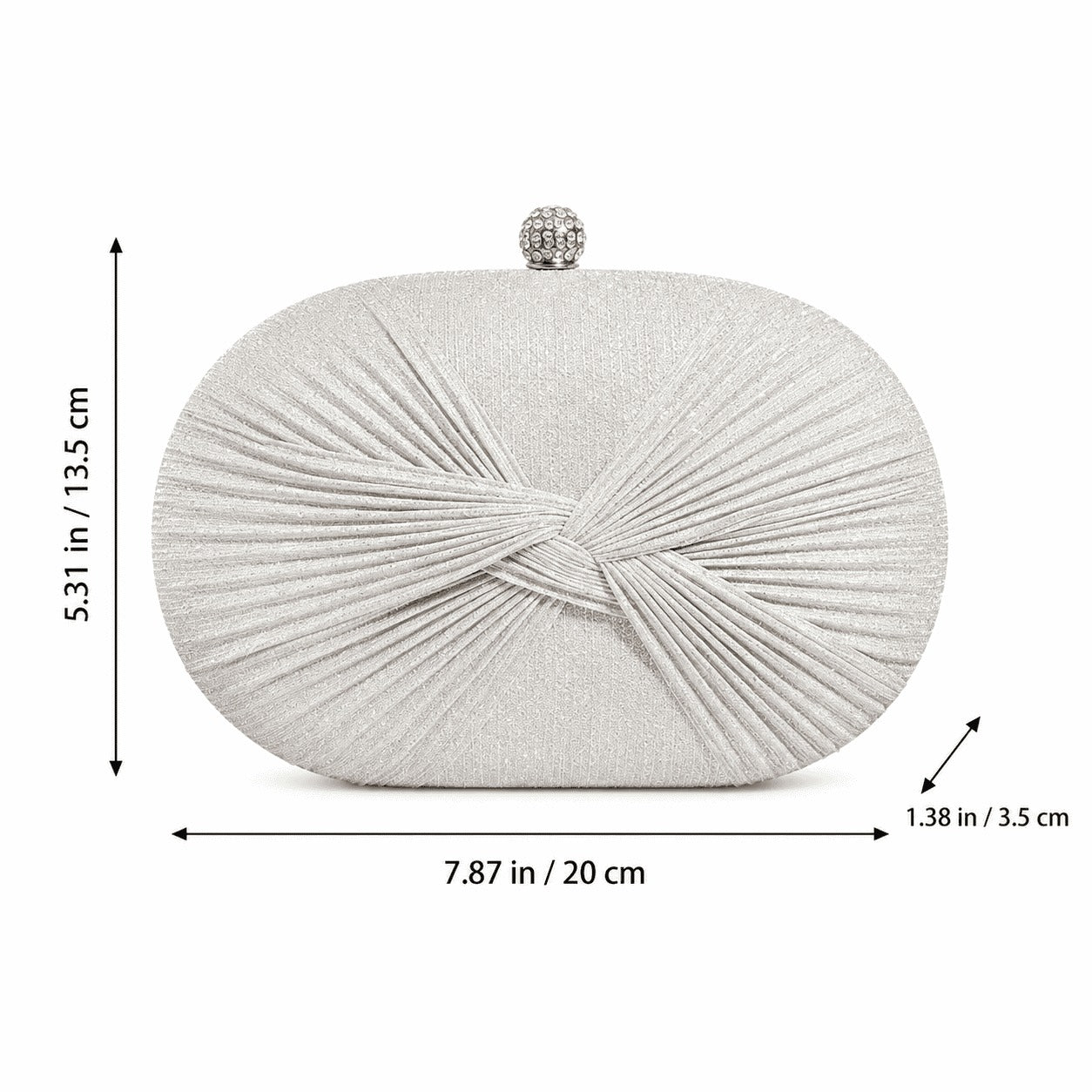 Pleated Knot Evening Clutch Bag