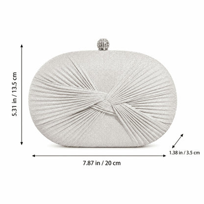 Pleated Knot Evening Clutch Bag