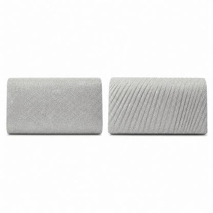Sparkly Pleated Chain Evening Clutch Bag