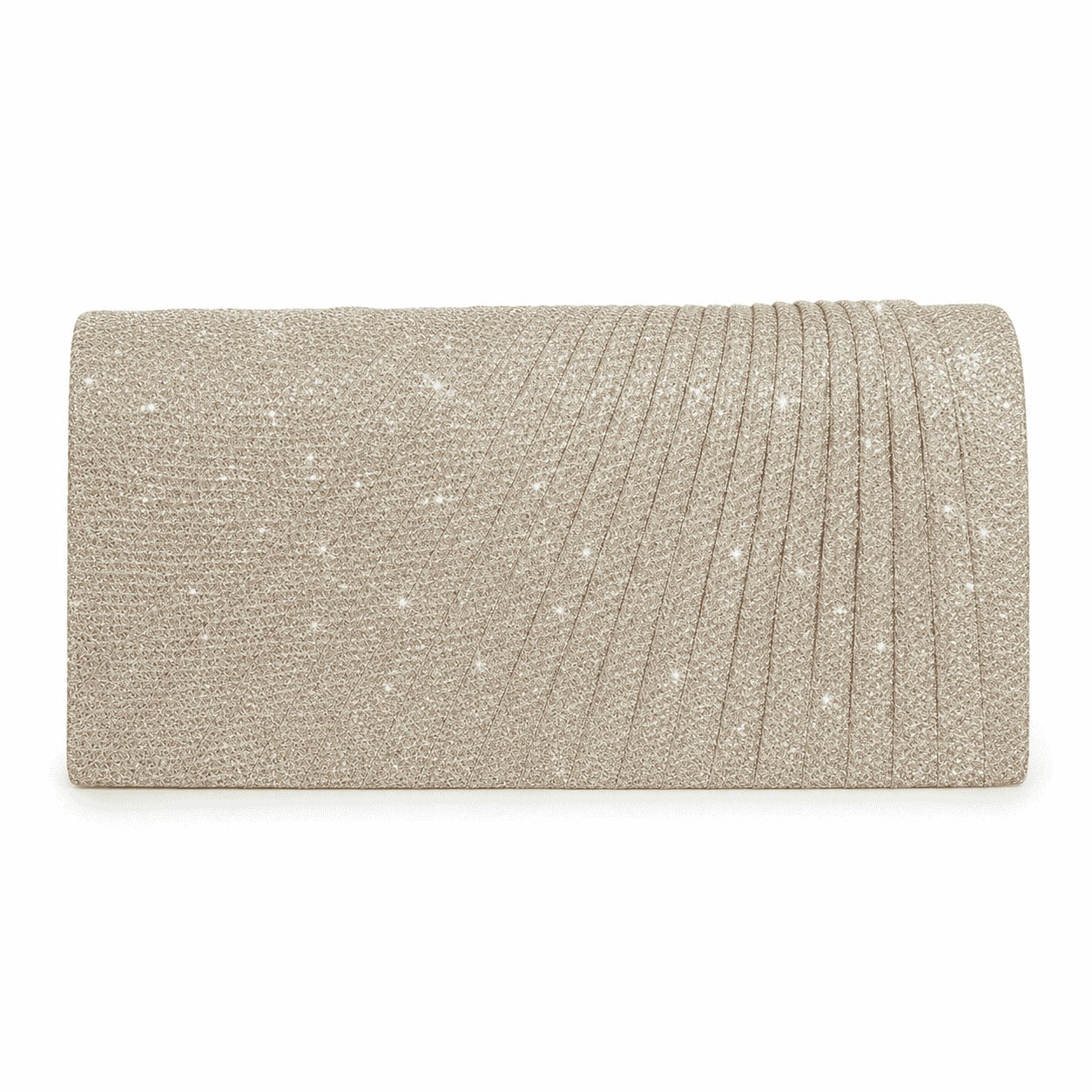 Sparkly Pleated Chain Evening Clutch Bag